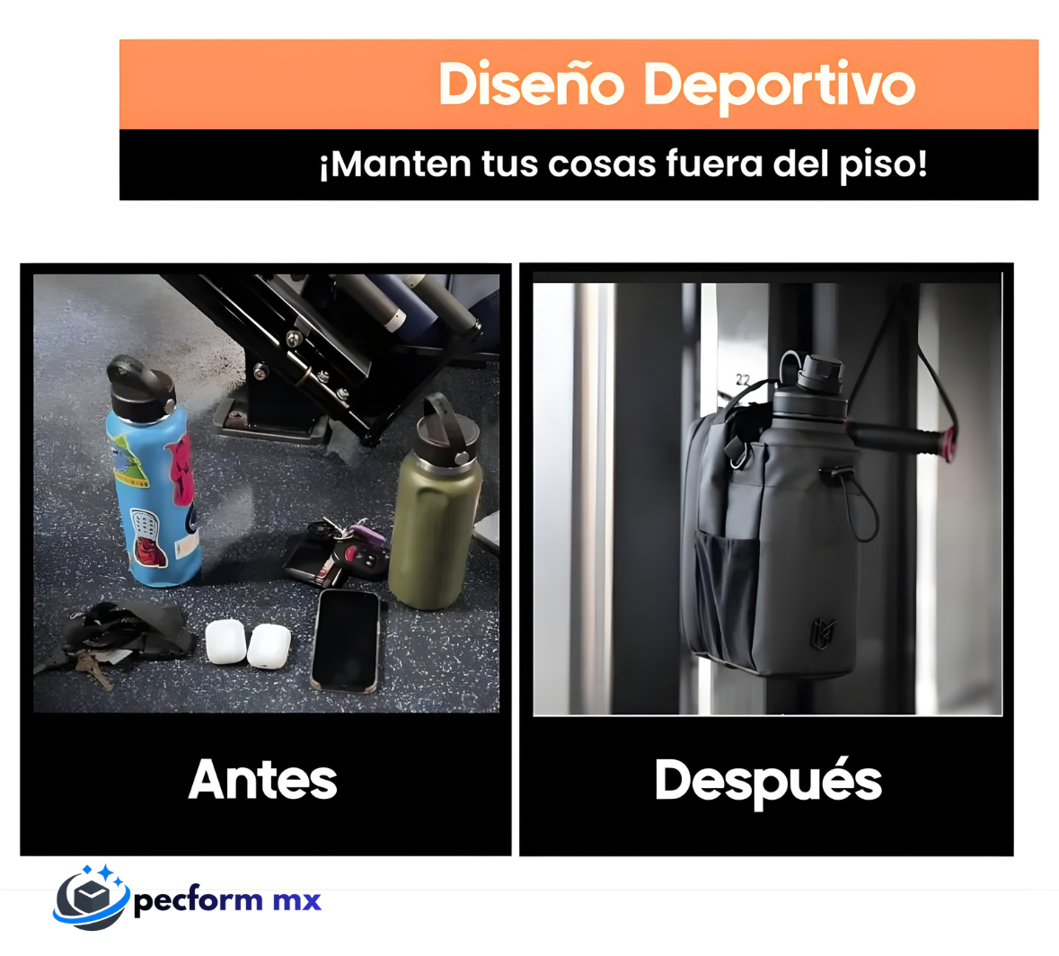 ⚡ Bolsa Deportiva para Gym con Portabotella y Sistema Magnético