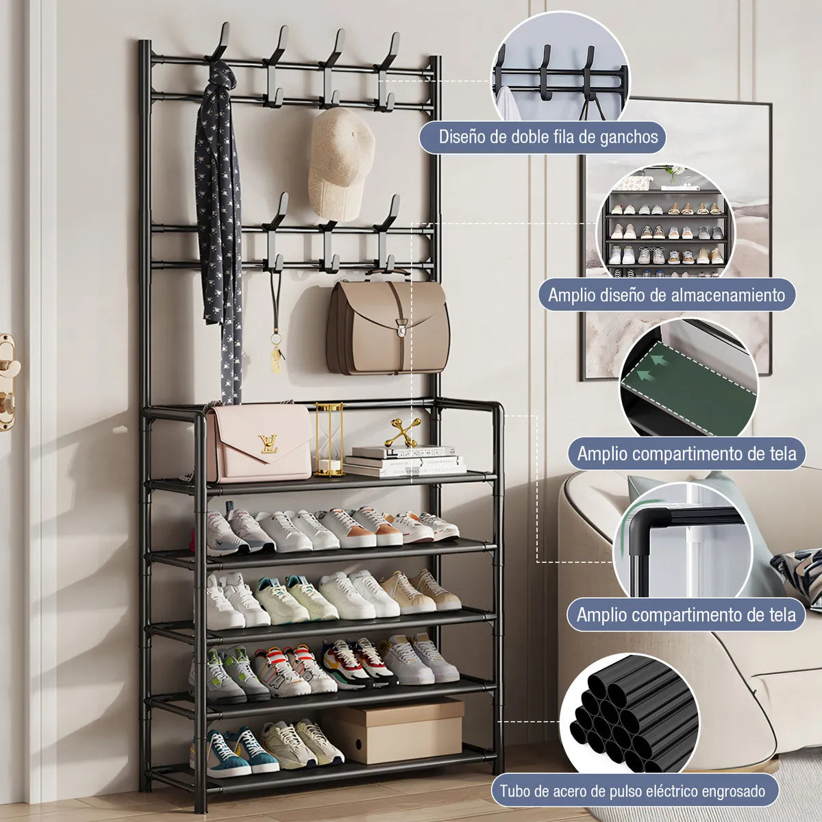 Zapatero  Perchero de  Acero