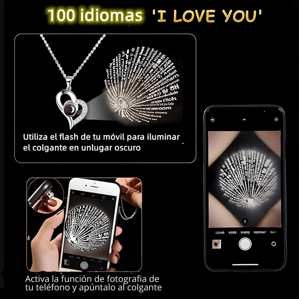 Rosa Eterna En Joyero y Collar TE AMO