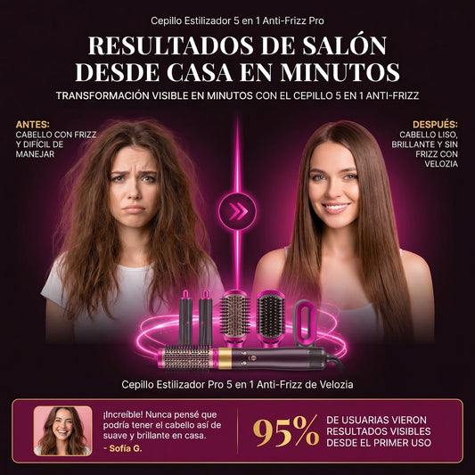Cepillo Estilizador Pro 5 en 1 ANTI-FRIZZ